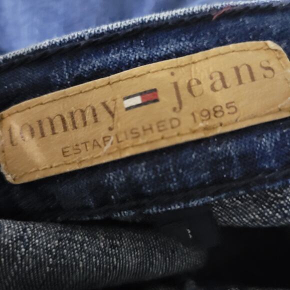 Vintage Tommy Hilfiger Button Fly Jeans Blue Flare Rhinestone Low Rise Retro 2 - Picture 14 of 16
